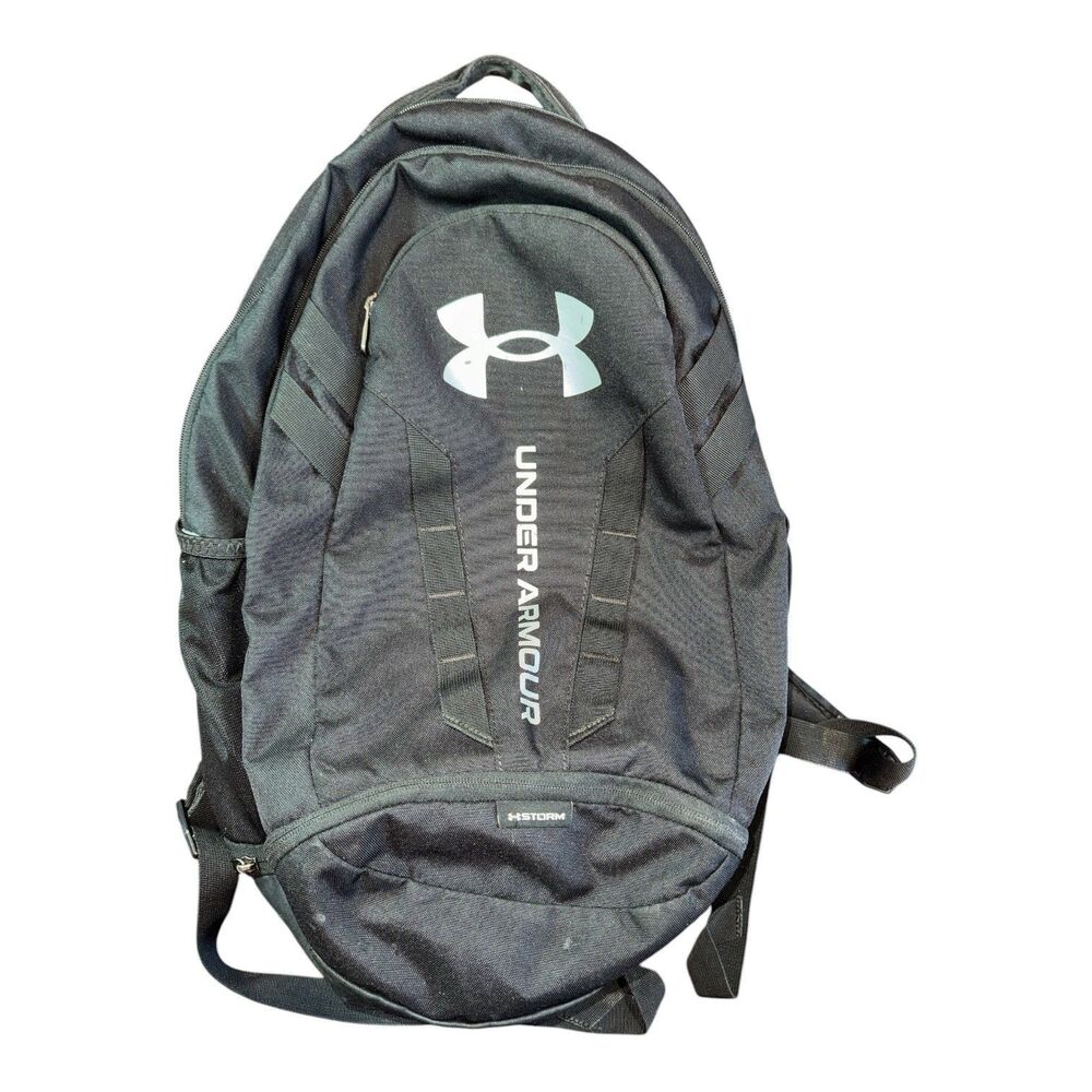 Under Armour Hustle 5.0 Backpack Black/Silver Storm Laptop Bag
